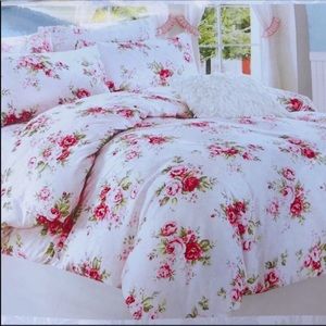 Pink Peonies Quilt/Bedspread Set Size Queen